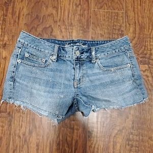 American Eagle Denim Short with silver glitter
